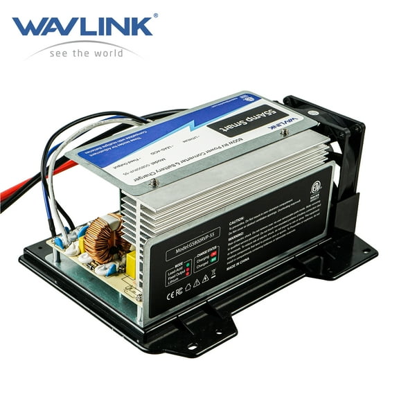 WAVLINK 55Amp RV Power Converter, 120V AC to 12V DC Battery Charger with 3 Smart Charging Modes, 13V-16.5V Adjustable Operating Range, Multi-Stage Charging Assembly for Lithium and Lead Acid Batterie