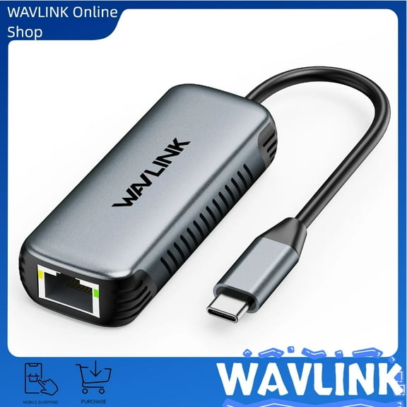 WAVLINK 5Gbps USB C to Ethernet Adapter, 5000Mbps USB-C to RJ45 Network Converter, Aluminum Case for Windows, Mac OS, iPad OS and More, RTL8157 Chipset, (5Gbps Need Type-C > 3.2)