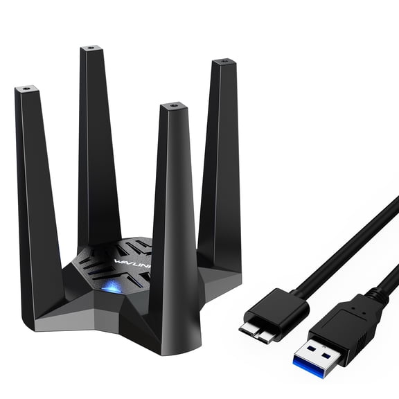 WAVLINK AX1800 USB WiFi Adapter, Dual Band WiFi 6 USB 3.0 Wireless Dongle for PC with MU-MIMO, Beamforming, Support Windows 11/10