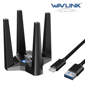 WAVLINK AX5400 USB 3.0 WiFi Adapter, WiFi 6E Triple-Band 5377Mbps Wireless Adapter with Built-in Driver, WPA3, MU-MIMO, OFDMA for Windows 11/10 Only