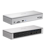 WAVLINK DisplayLink Docking Station Quad Monitors 5K 4K@60Hz, 19-In-1 USB C/USB A Laptop Dock for M1 M2 Mac & Windows Laptops with 4 HDMI, 4 DP, 2.5G RJ45, 180W AC Power Supply, 10Gbps Data Transfer