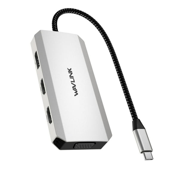 WAVLINK Dock Station, USB Adapter with HDMI, DP, VGA for Mac/Windows/Chrome OS/Linux/Android| Laptop