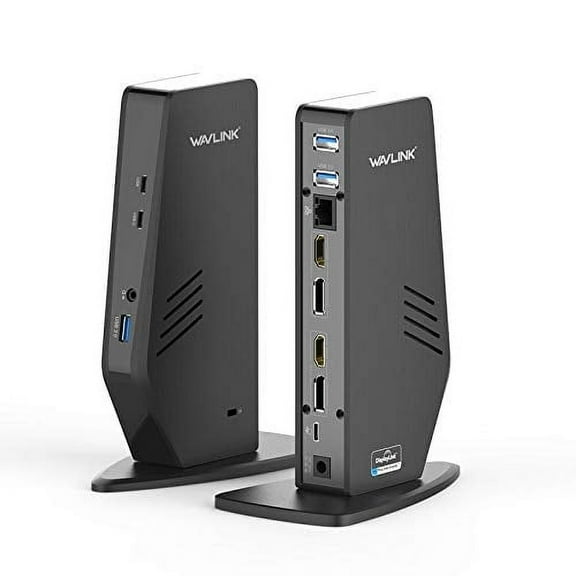 WAVLINK Dock Station, USB Dock with 5K HDMI/DisplayPort, USB, Gigabit Ethernet, Audio/Mic for Laptop