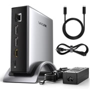 WAVLINK Laptop Dock Station, 8K Displayport & HDMI Triple Display USB Dock with 140W Charging, RJ45, Up to 10Gbps USB-C Data Transmission