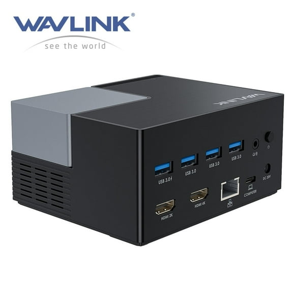 WAVLINK Laptop Dock Station USB-C Dock with Dual HDMI, RJ45 Port, 100W Charge for Mac/Windows Laptop
