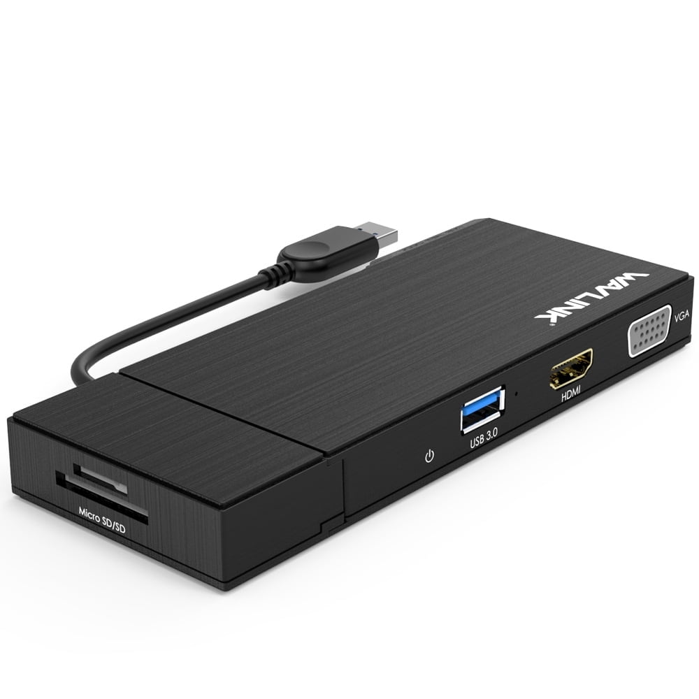 Mini Displaylink WAVLINK Mini USB 3.0 Dock, 9-in-1 DisplayLink Laptop Dock Station ...