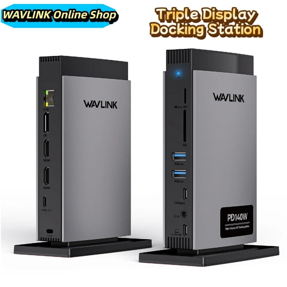 WAVLINK PD3.1 USB-C Triple Display Docking Station with 140W Power Delivery for M1/M2/M3&Win