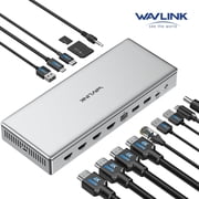 WAVLINK Quad 4K@60Hz HDMI USB-C Docking Station, Compatible with New MacBook Neo 15-in-1 Laptop Dock with 100W Charging, 2.5G LAN, USB 3.2-A/C, SD & Micro SD Slot for Mac & Windows Laptops