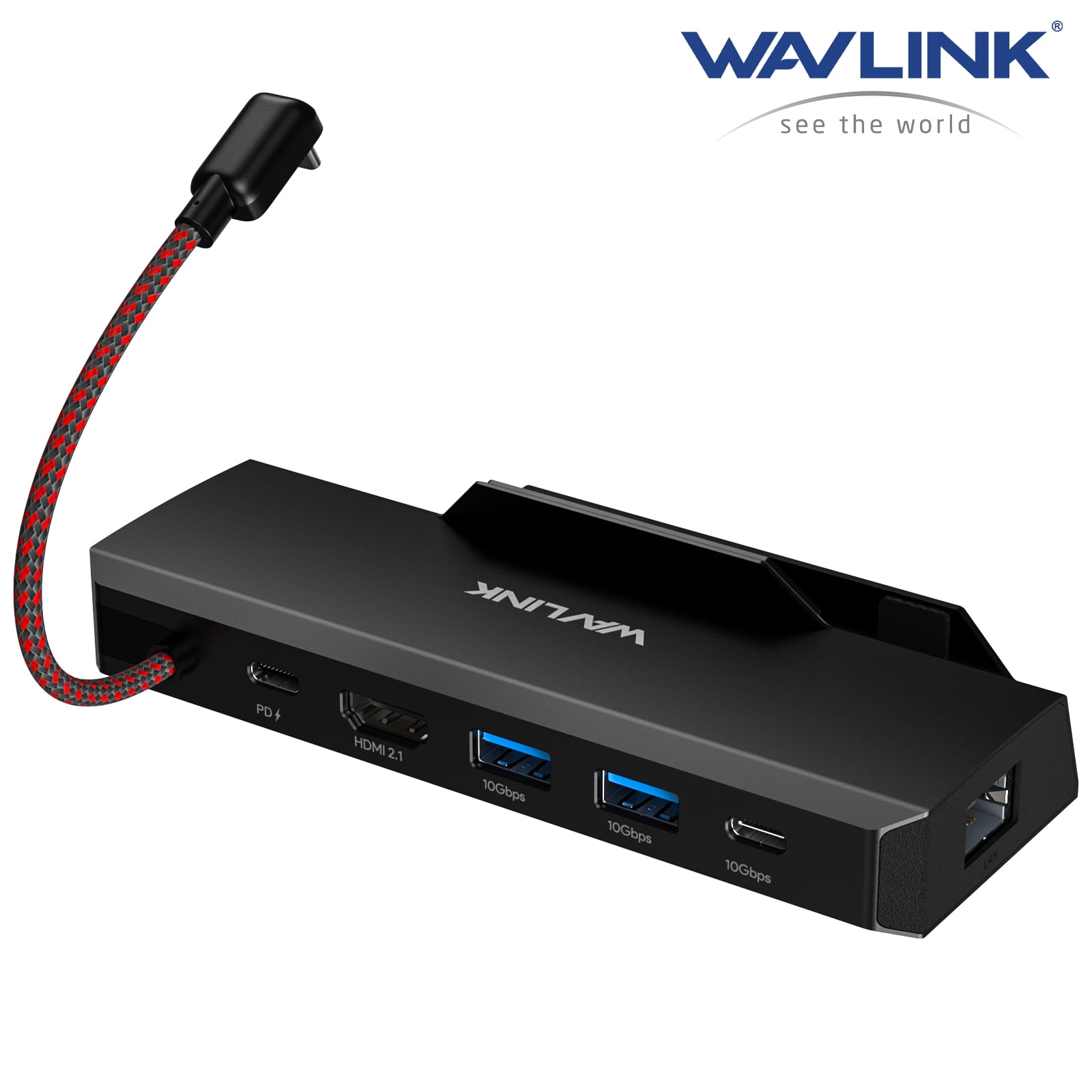 WAVLINK Steam Deck/ROG Dock, 6-in-1 Docking Station for Steam Deck/ROG, Steam Deck Accessories with 4K@144Hz/2K@165Hz/1080P@240Hz HDMI 2.0, 100W PD IN(85W for Host), 3x 10G USB 3.2, Gigabit RJ45