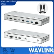 WAVLINK Thunderbolt 4 Docking Station, Single 8K, Triple 4K Display, 13 In 1 Laptop Dock , 40 Gbps with Max 96W Charging for Laptop with 2.5G RJ45