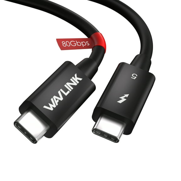 WAVLINK Thunderbolt 5 Cable, 120Gbps Fast Data Transfer and 240W Power Delivery USB-C Cable, 8K/16K Display Support, Backwards Compatible TB4/3/USB4/3, Ideal for Gaming, Laptops, Monitors and Docks