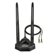 WAVLINK Tri-band WiFi Antenna/Bluetooth Extension Antenna   6GHz, 5dBi Dual Omnidirectional Antennas, Magnetic Base, SMA Connector for PCIe/Routers/PCs