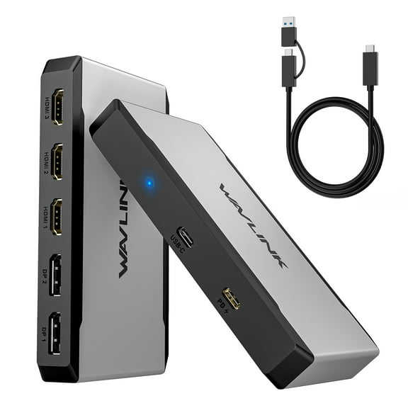 WAVLINK Triple Display 4K@60Hz Dock Station, USB to HDMI/DisplayPort USB Adapter, 100W charging for Intel/MacBook Laptops