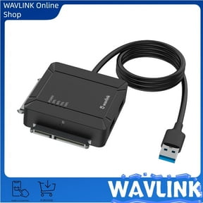 WAVLINK USB 3.0 to Dual Bay SATA Adapter, External 2.5" 3.5'' SATA Hard Drive Connector with 2 USB3.0 Ports and Offline Cloning Function for Files Transfer & Backup