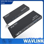 WAVLINK USB 3.0 Universal Laptop Docking Station with 65W Power Delivery, USB C 5K/ Dual 4K Dock Dual Monitor with 2 x HDMI & 2 DisplayPort, Gigabit Ethernet, 6 USB 3.0, Audio/Mic for Windows Mac OS