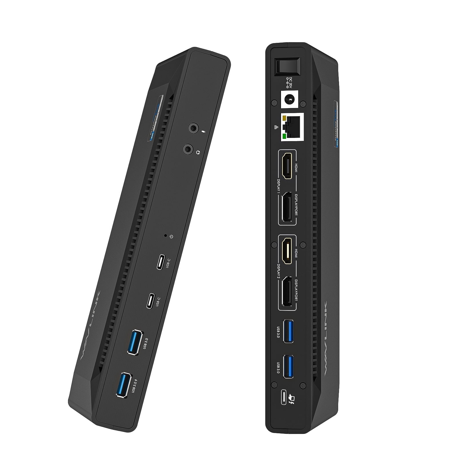 WAVLINK USB C Dual 4K DP/HDMI Laptop Docking Station with 60W Charging, Single 5K/ Dual 4K @60Hz for Specific USB-C and Thunderbolt 3 Windows and Mac,  MacBook Neo( 2xDP 1.2, 2xHDMI 2.0, 5xUSB, LAN)