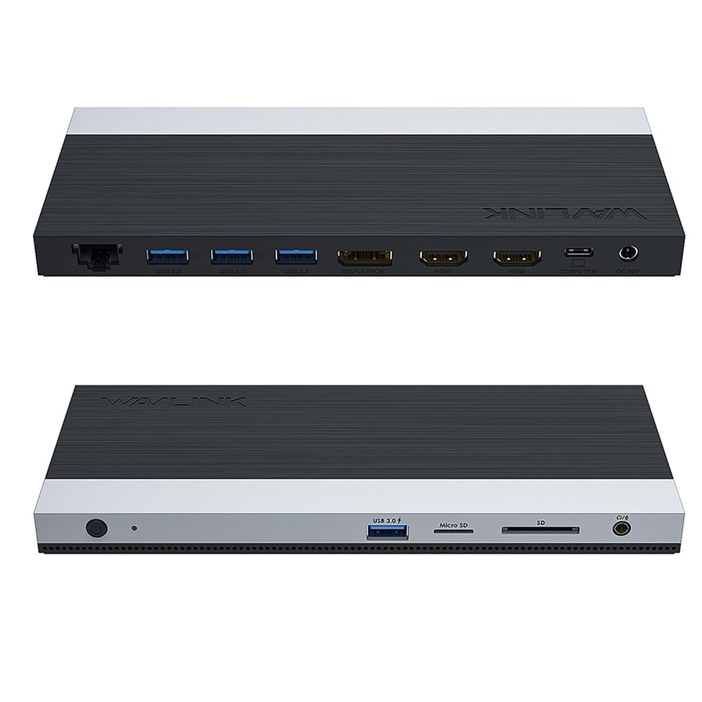 WAVLINK USB C Triple 4K@60Hz Display 13 in 1 Laptop Docking Station, 85W PD Charging for Mac OS and Windows, 1xDP & 2xHDMI, 4xUSB-A 3.0 (1 Charging), SD&TF Card Reader, Gigabit Ethernet, Phone Jack