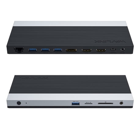 WAVLINK USB C Triple 4K@60Hz Display 13 in 1 Laptop Docking Station, 85W PD Charging for Mac OS and Windows, 1xDP & 2xHDMI, 4xUSB-A 3.0 (1 Charging), SD&TF Card Reader, Gigabit Ethernet, Phone Jack