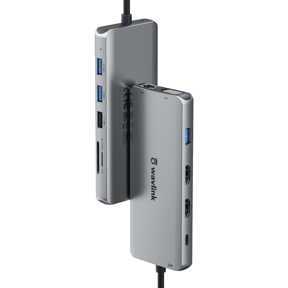 WAVLINK USB-C Triple Display Laptop Docking Station, Retail Packaging with 87W PD Charging, Black
