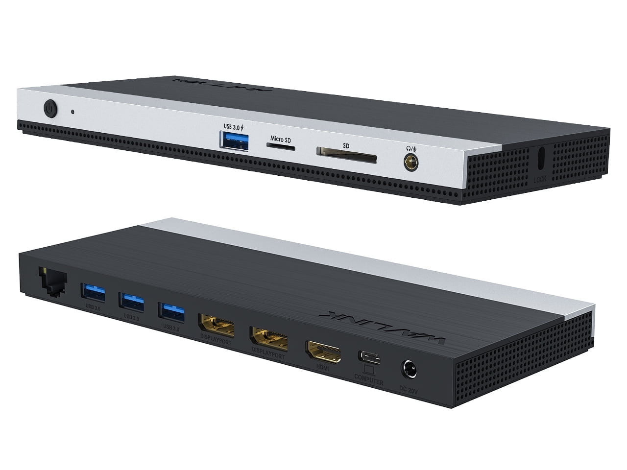 WAVLINK USB-C Triple Display Laptop Docking Station, Retail Packaging with Power Adapter