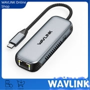 WAVLINK USB C to Ethernet Adapter with 95W Charging Port, Driver-free RJ45 Ethernet Adapter 5Gbps for Laptops, Computers and More