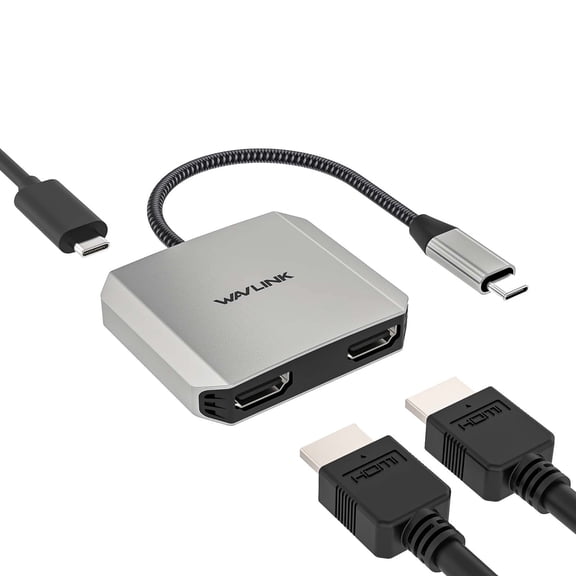 WAVLINK Type-c Hub 4K@60Hz Dual HDMI USB Adapter with 87W Charging for MacBook/Dell/HP/Lenovo | Laptops