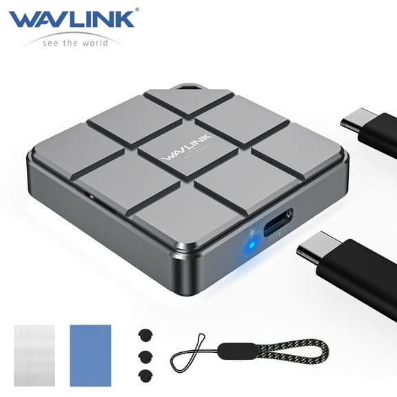 WAVLINK USB to M.2 NVME SATA SSD Enclosure, 10Gbps USB C 3.2 Gen2 to NVMe PCIe SATA NGFF Solid State Drive Aluminum External Case for 2230 2242 SSD, Tool-Free Installation, up to 8TB