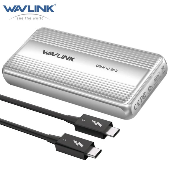 WAVLINK USB SSD Enclosure, 80Gbps USB4 V2 PCle Gen4 NVMe SSD Enclosure with Cooling Fan, Compatible with TB4/5 & USB4 For M4/M3/M2 Mac