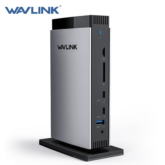 WAVLINK Universal DisplayLink Docking Station, Triple 4K USB C USB 3.0 Laptop Dock for M1 M2 M3 Mac and Windows, 15 In 1 with 3 HDMI, 2 DP, RJ45, Audio/Mic, SD/TF, 5 USB Ports, Does Not Charge