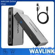 WAVLINK Universal Triple 4K60Hz Display Dock, USB-C/A to HDMI/DP Adapter with 100W PD IN, 3HD+2DP, Suitable for Thunderbolt 5/4/3 Laptops