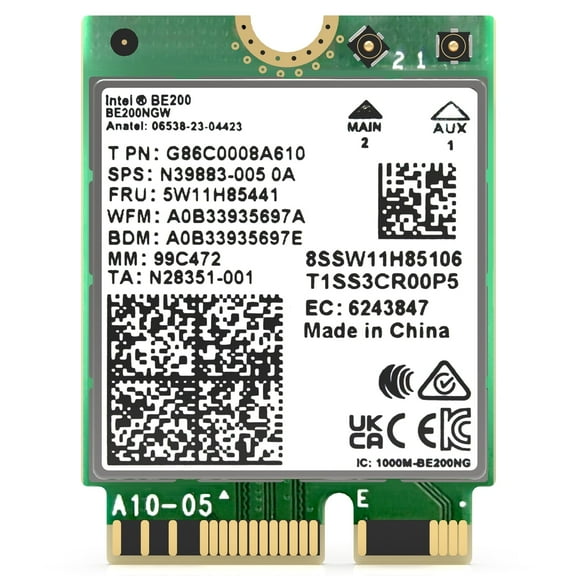 WAVLINK WiFi 7 Wireless Card, 8774Mbps Tri-Band BE200 M.2 NGFF Network Module with Bluetooth 5.4, MU-MIMO, WPA3, Support Windows 10/11(64-bit) Laptop, Not Support AMD