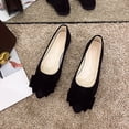 thumbnail image 1 of WAVSUF Ballet Flats For Ladies, Suede Leather Closed Toe Wide Width Comfortable Office Shoes Black 6.5, 1 of 6