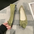 thumbnail image 1 of WAVSUF Ballet Flats For Ladies, Pointed Toe Versatile Wide Width Slip On Daily Dressy Shoes Army Green 8.5, 1 of 6