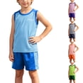 thumbnail image 1 of WAVSUF Boys Active Outfit Sets, Sleeveless Tank Tops and Elastic Waist Shorts Quick Dry Kids Summer Sports Comfort Activewear 2 Piece Green 8, 1 of 9