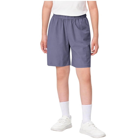 WAVSUF Boys Cotton Shorts, Lightwieght Soft Touch Breathable Trendy Loose Casual Shorts Gray Size 11-12