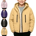 thumbnail image 1 of WAVSUF Boys Fleece Ski Jacket, Multiple Pockets Long Sleeve Soft Warm Winter Snow Hiking Hooded Coat Pink 7-8, 1 of 6