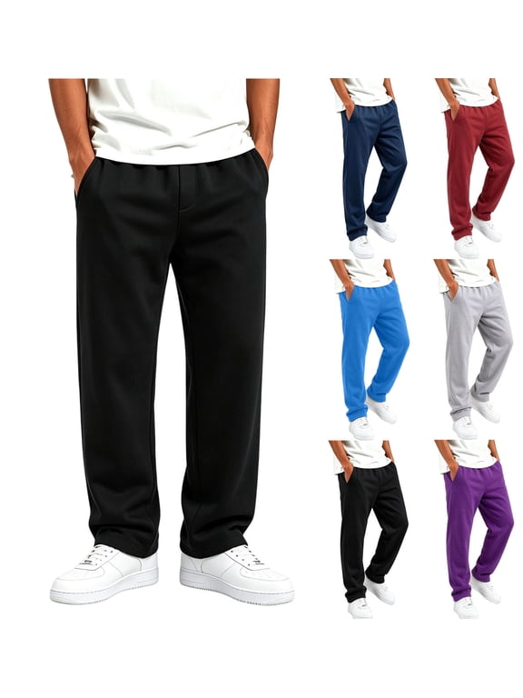Boys Jogger Pants Straight Leg with Pockets Elastic Waist Fall Casual Daily Sweatpants Black 7-8