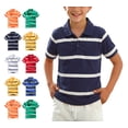 thumbnail image 1 of WAVSUF Boys Polo Shirt, Button Down Soft Comfort Short Sleeve Summer Back to School Collar Top Blue 8, 1 of 6