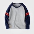 thumbnail image 1 of WAVSUF Boys Raglan Sweatshirts, Long Sleeve Crew Neck Lightweight Fall Sports Active Pullover Blue 9, 1 of 5