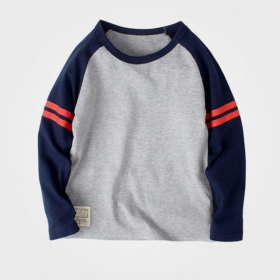 WAVSUF Boys Raglan Sweatshirts, Long Sleeve Crew Neck Lightweight Fall Sports Active Pullover Blue 9