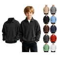 thumbnail image 1 of WAVSUF Boys Sweatshirts Long Sleeve Soft Warm Half Zip Winter Casual Pullover Dark Gray 9, 1 of 10