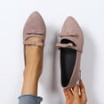 thumbnail image 1 of WAVSUF Fashionable Chunky Heel Flats For Ladies, Retro Bow Closed Toe Wide Width Daily Dressy Shoes Khaki 5.5, 1 of 9