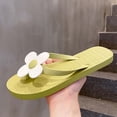 thumbnail image 1 of WAVSUF Flat Flip Flops for Women, Versatilable Flower Quick Drying Light Weight Beach Vacation Shoes Green 7.5, 1 of 7