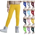 thumbnail image 1 of WAVSUF Fleece Leggings for Girls Elastic Waist Skinny Fit Straight Fit Fall Warm Soft Pants Yellow 9, 1 of 10