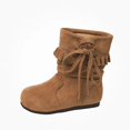 thumbnail image 1 of WAVSUF Fleece Mid Calf Boots for Girls Lace Up Wide Width Soft Comfort Fall Cute Daily Boots Brown Size 2T, 1 of 9