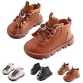 thumbnail image 1 of WAVSUF Girls Ankle Boots Non Slip Soft Sole Wide Width Winter Warm Chunky Boots Black 10.5 Little Kid, 1 of 8