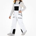 thumbnail image 1 of WAVSUF Girls Boys Snow Ski Overalls Multi Pockets Puffer Down Insulated Ripstop Snowboarding Winter Pants White 4, 1 of 9