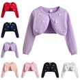 thumbnail image 1 of WAVSUF Girls Casual Cardigan Lightweight Knit One Button Closure Long Sleeve Fall Cute Daily Jacket Sweater Hot Pink 2, 1 of 7