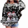 thumbnail image 1 of WAVSUF Girls Christmas Print Sweatshirt Fleece Warm Crew Neck Long Sleeve Fall Winter Holiday Pullover 3, 1 of 4