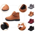 thumbnail image 1 of WAVSUF Girls Chunky Ankle Boots Anti Slip Buckle Strap Soft Sole Fall Princess Boots Black 13 Little Kid, 1 of 10